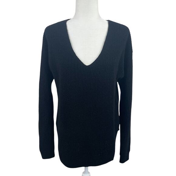 Wilfred Free Aritzia Merino Wool Waffle Knit Sweater Medium V-Neck Minimalist - Picture 1 of 11